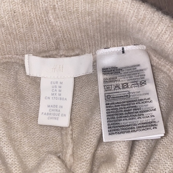 wool wide leg high rise rib knit pants - Picture 4 of 4